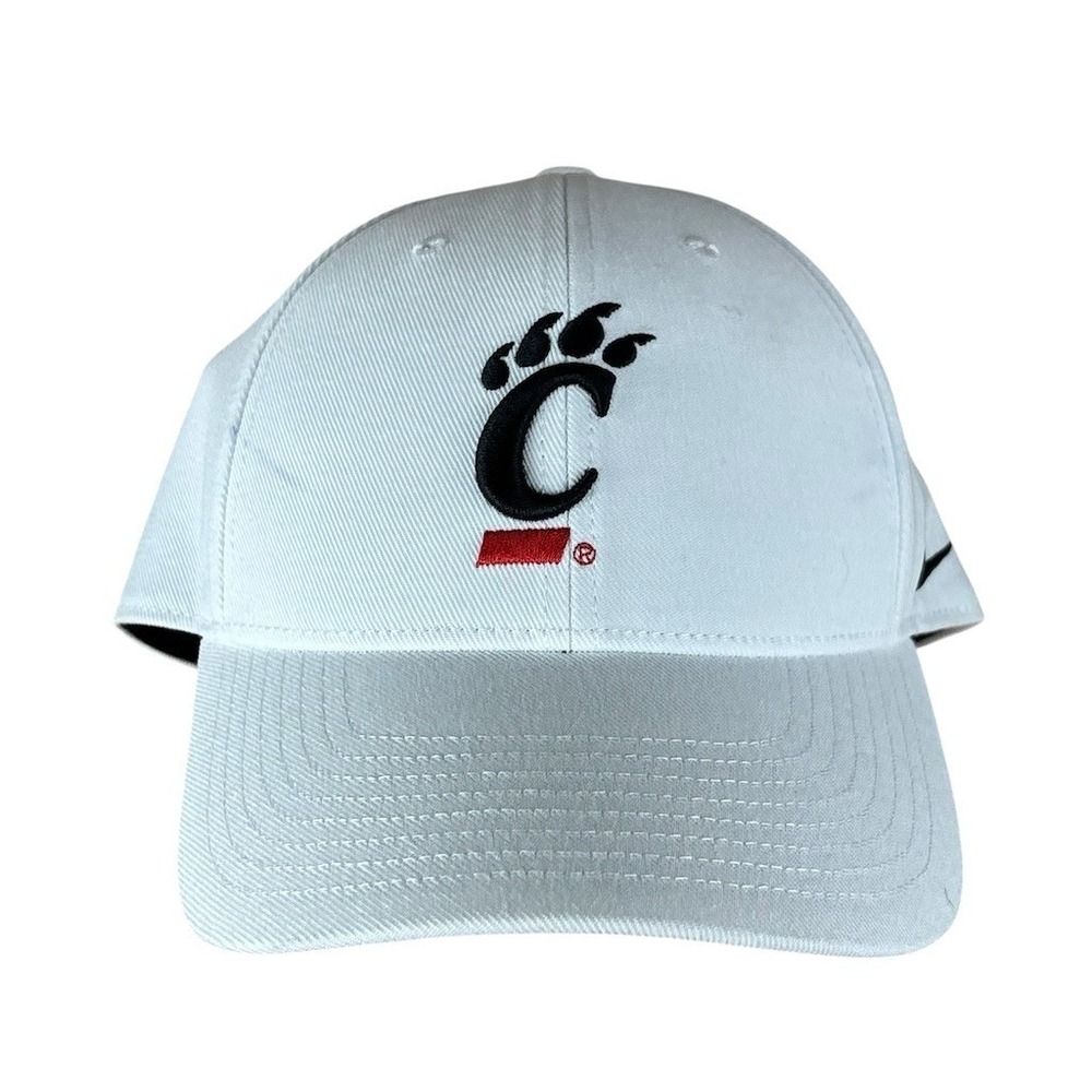 Nike Cincinnati Bearcats Hat White‎ Adjustable UC C Paw Logo One Size